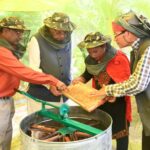 कृषि मंत्री गणेश जोशी ने अपने शासकीय आवास में निकाला शहद