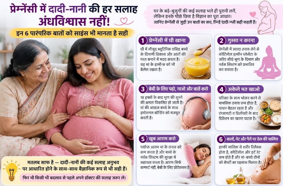 प्रेग्नेंसी में दादी-नानी की हर सलाह अंधविश्वास नहीं! इन 6 पारंपरिक बातों को साइंस भी मानता है सही