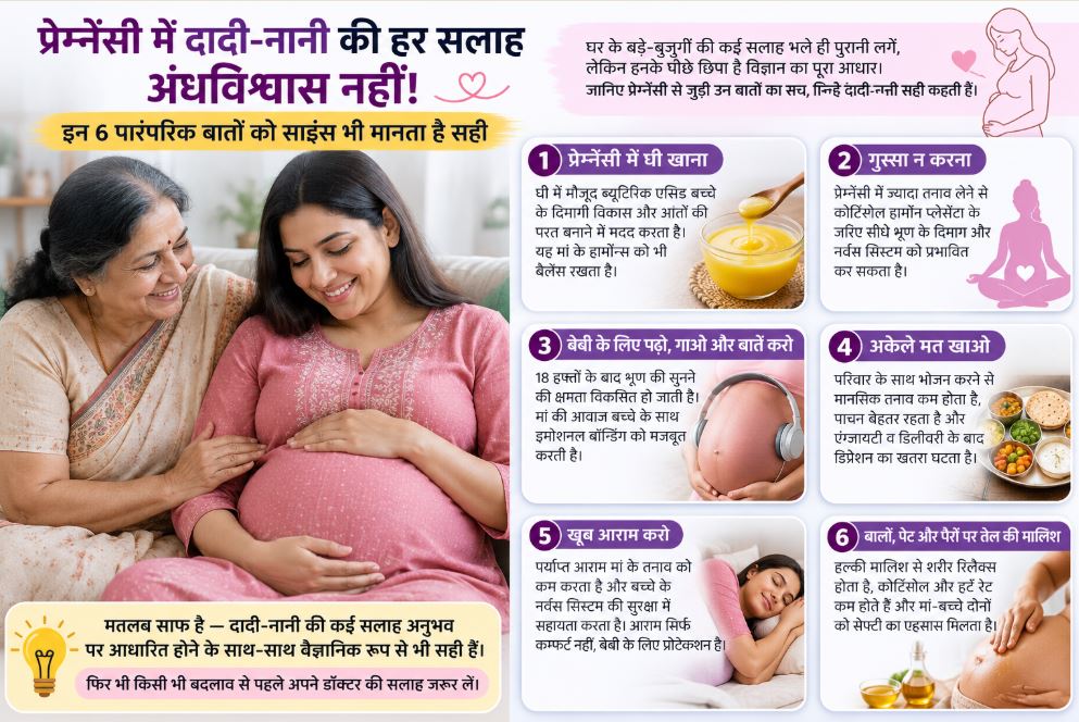 प्रेग्नेंसी में दादी-नानी की हर सलाह अंधविश्वास नहीं! इन 6 पारंपरिक बातों को साइंस भी मानता है सही