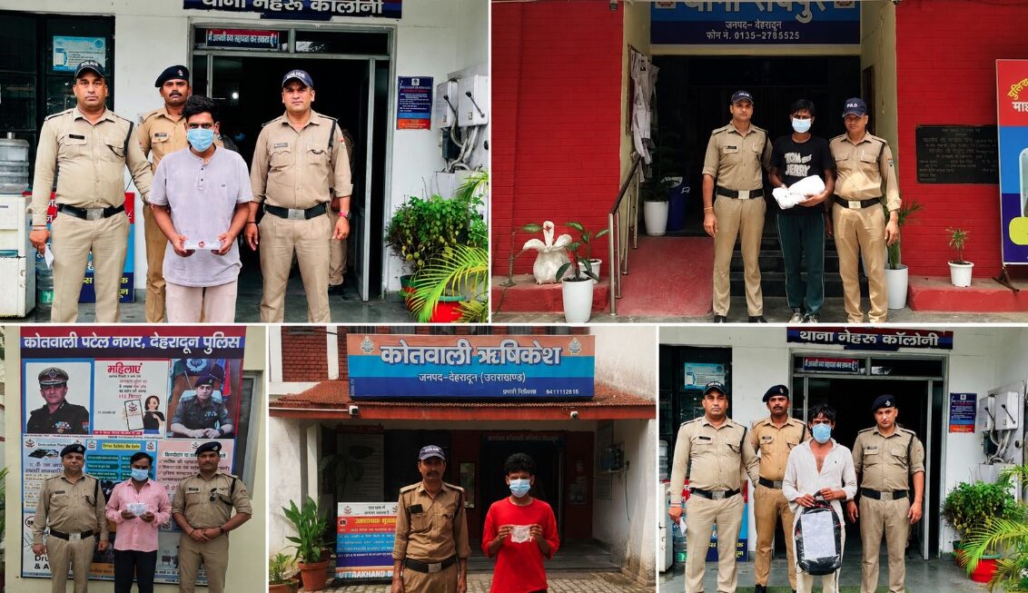 अवैध मादक पदार्थो के साथ पांच नशा तस्करों को दून पुलिस ने किया गिरफ्तार