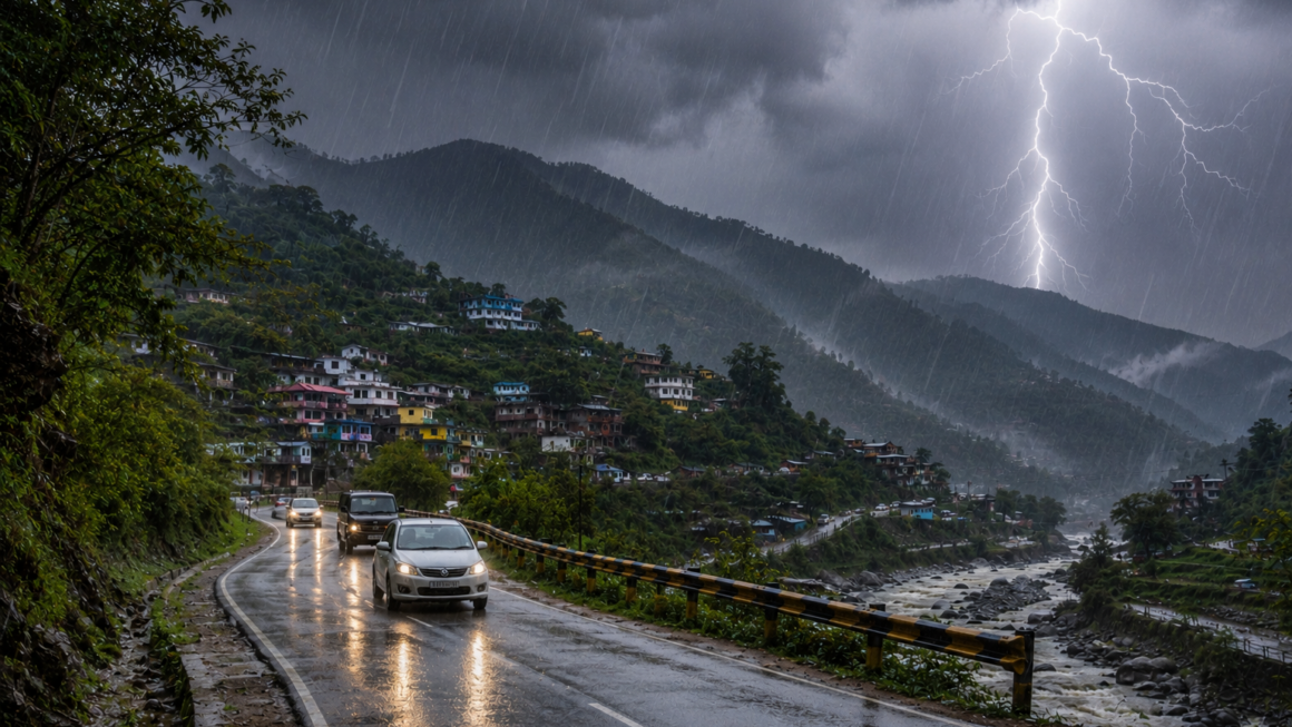 अगले तीन घंटे उत्तराखंड के कई जिलों में भारी बारिश और आकाशीय बिजली का अलर्ट