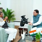 मुख्यमंत्री पुष्कर सिंह धामी से सांसद फग्गन सिंह कुलस्ते ने की शिष्टाचार भेंट